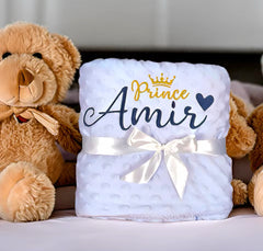 Personalised Embroidered baby cotton blanket boy & Girl