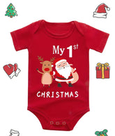 My First Christmas Baby Vest – Santa Claus & Reindeer
