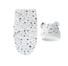 Baby Swaddle Blanket & Hat Set – Soft Cotton for Newborns