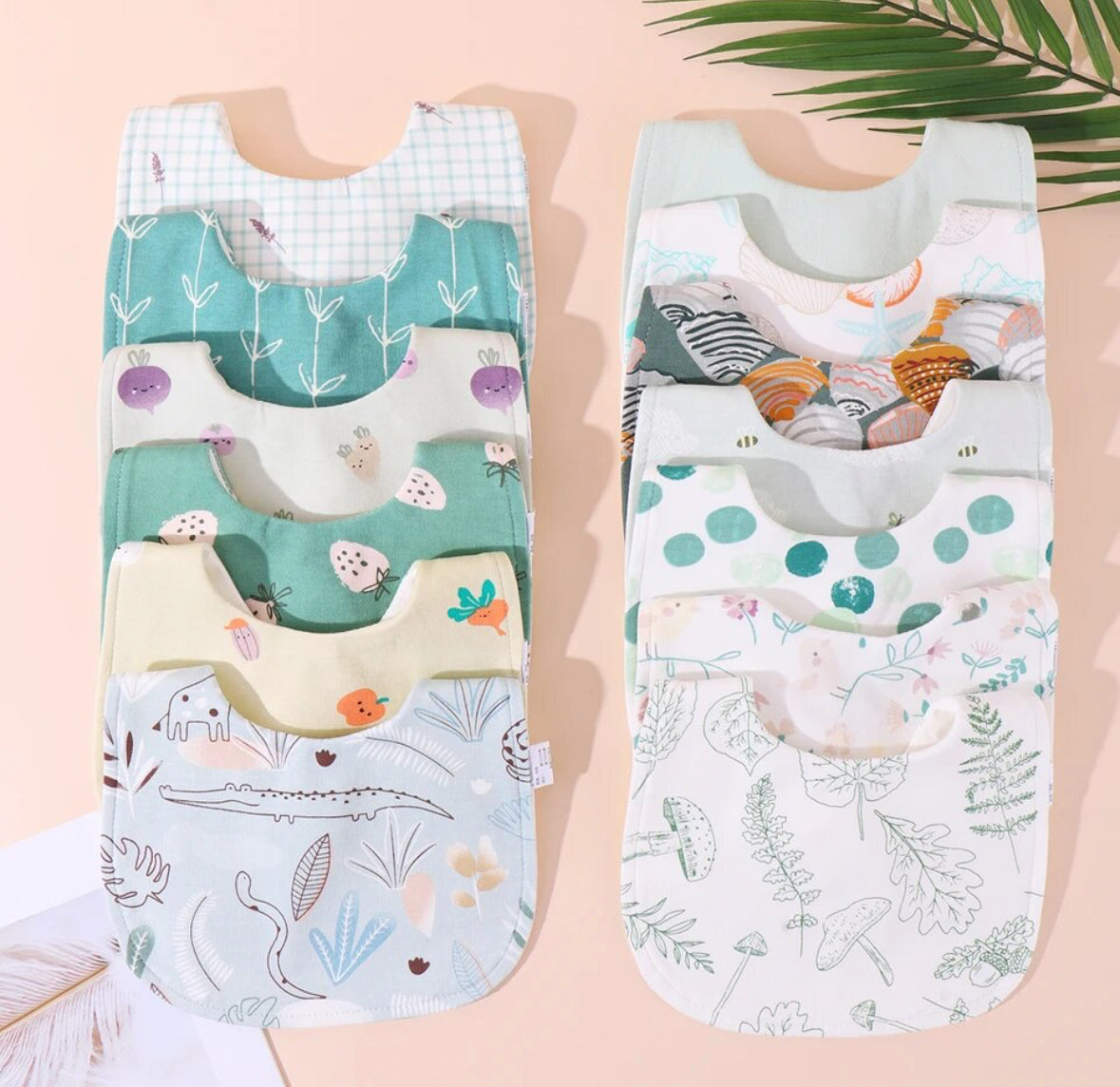 Soft Cotton U-Shape Baby Bibs – 3-Pack for Feeding & Teething