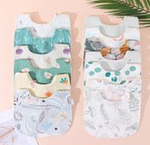 Soft Cotton U-Shape Baby Bibs – 3-Pack for Feeding & Teething