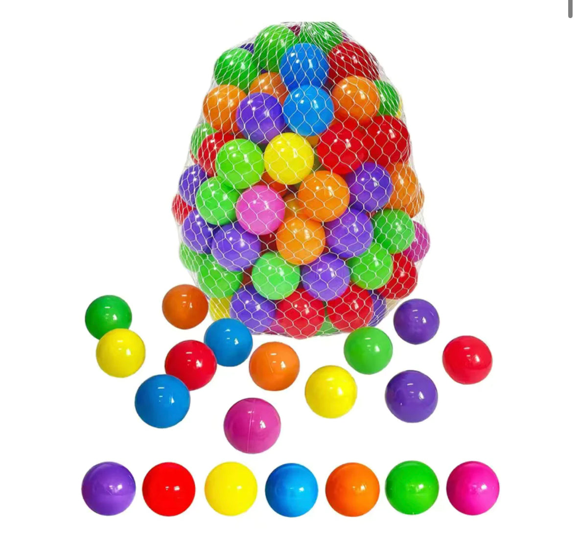 50-Piece Soft Plastic Toy Balls for Kids – Ideal for Bath & Playtime