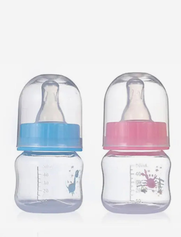 50ml Mini Newborn Baby Milk Bottle – Pink & Blue