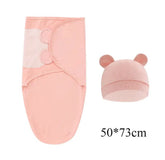 Soft Pink Baby Swaddle & Hat Set