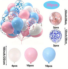 30-Piece Gender Reveal Baby Balloon Set