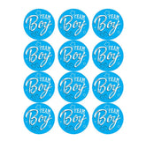 Gender Reveal Stickers for Boys & Girls – 24-Pack