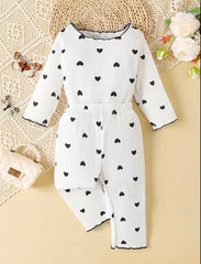 Cute baby girl heart graphic print t-shirt & pants