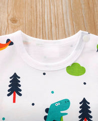 Dinosaur graphic print short sleeve romper