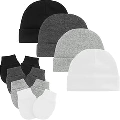 Newborn Hat & Mittens Set - 4-Piece Baby Essentials