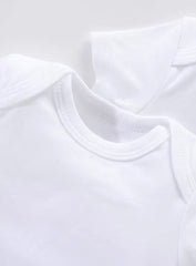 5-Piece White Baby Vest Bodysuit Set – 100% Soft Cotton