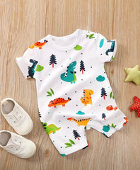 Dinosaur graphic print short sleeve romper