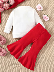 Baby Girl Sweatshirt & Flared Pants Set – Stylish & Comfortable
