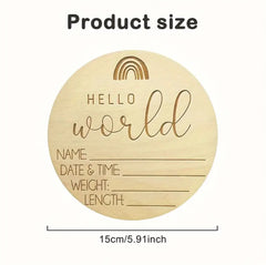 Wooden baby birth announcement board