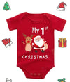 Baby vest my first Christmas with Santa Claus & reindeer