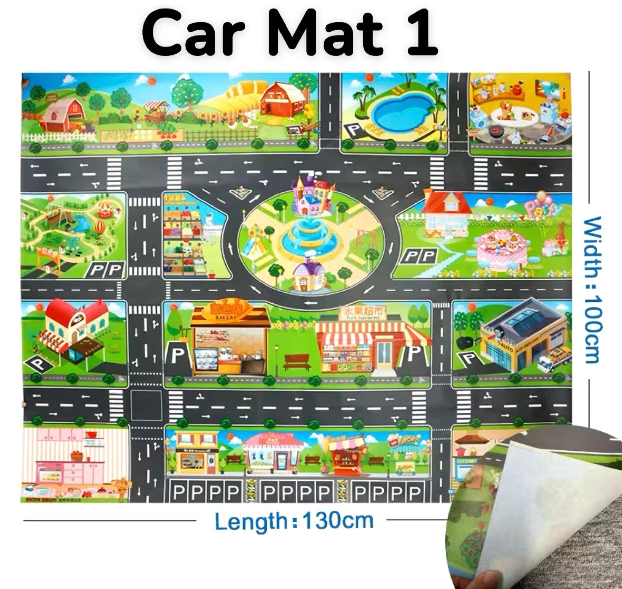 Kids Car Play Mat with Toy Cars - Baby Mats