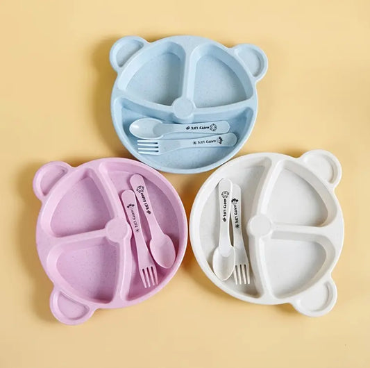 3-Piece Children’s Dinner Set, Kids and Toddlers Food Plate