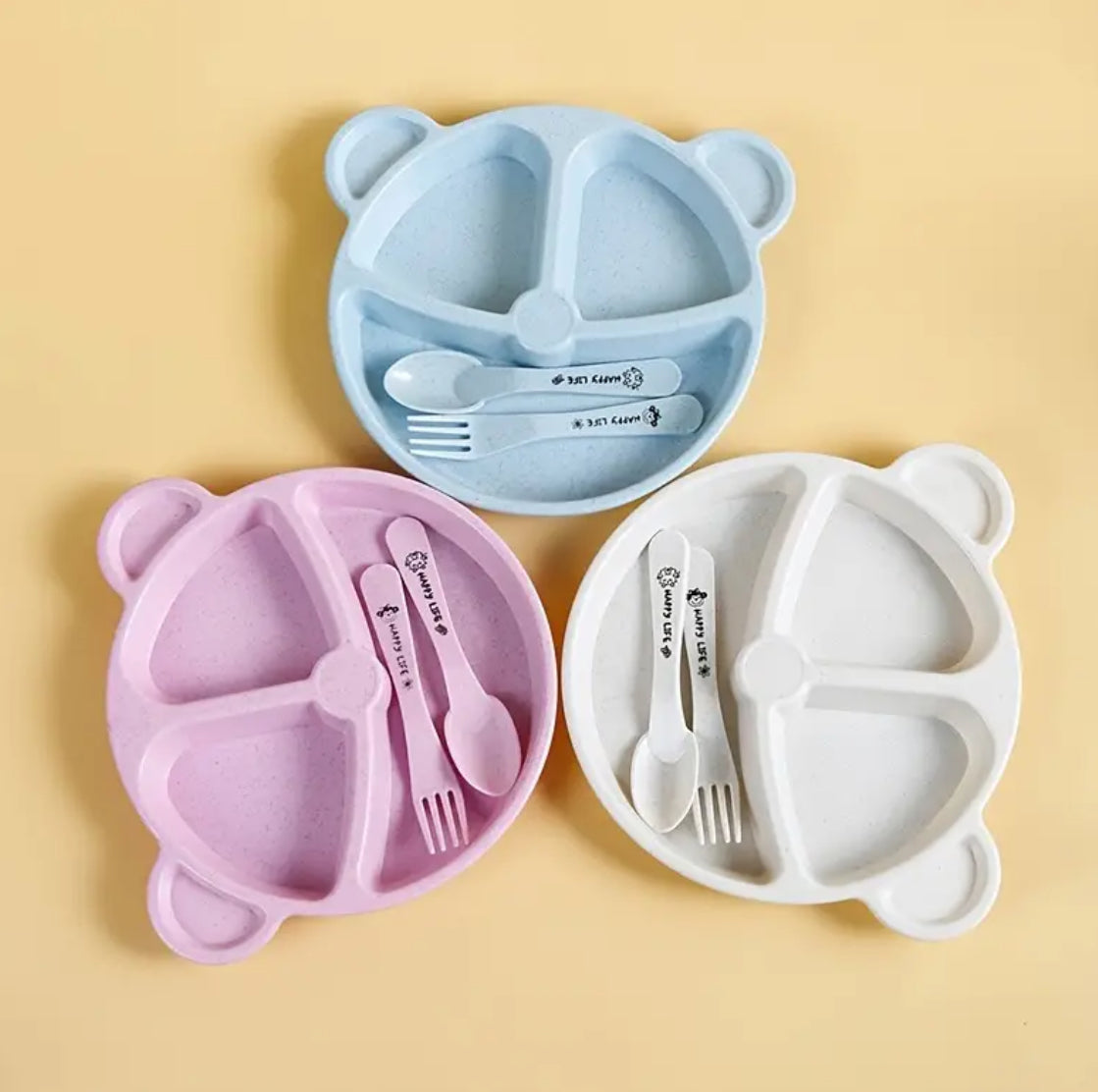 3-Piece Children’s Dinner Set, Kids and Toddlers Food Plate