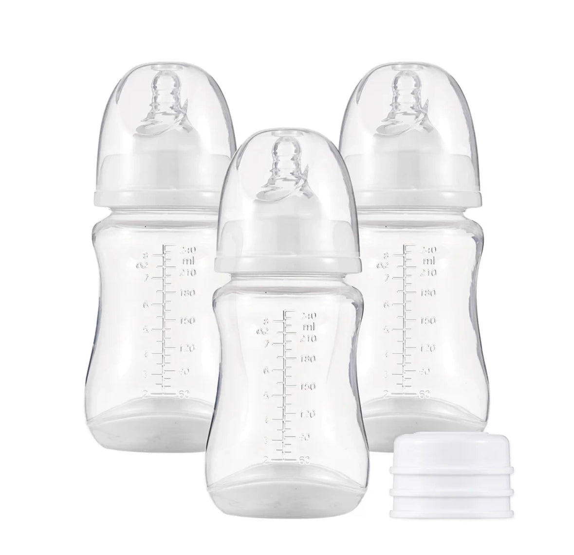 3 piece baby milk bottle feeder set 240ml