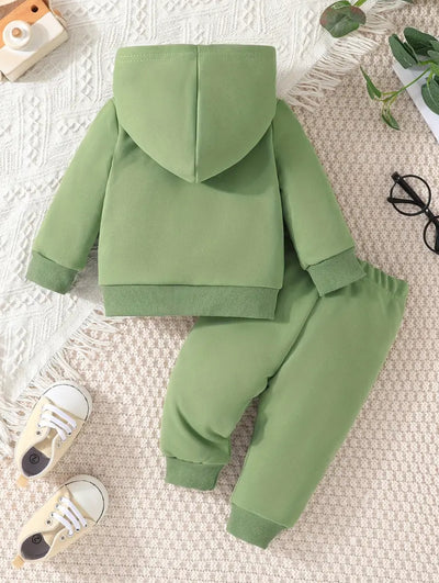 Green Baby Boy Tracksuit Kids Hooded Outfit