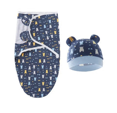 Newborn Baby Swaddle Blanket & Hat Set