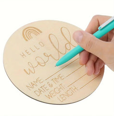 Wooden baby birth announcement board