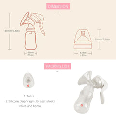 Portable Manual Breast Pump - Baby Bottle 2-in-1 Set