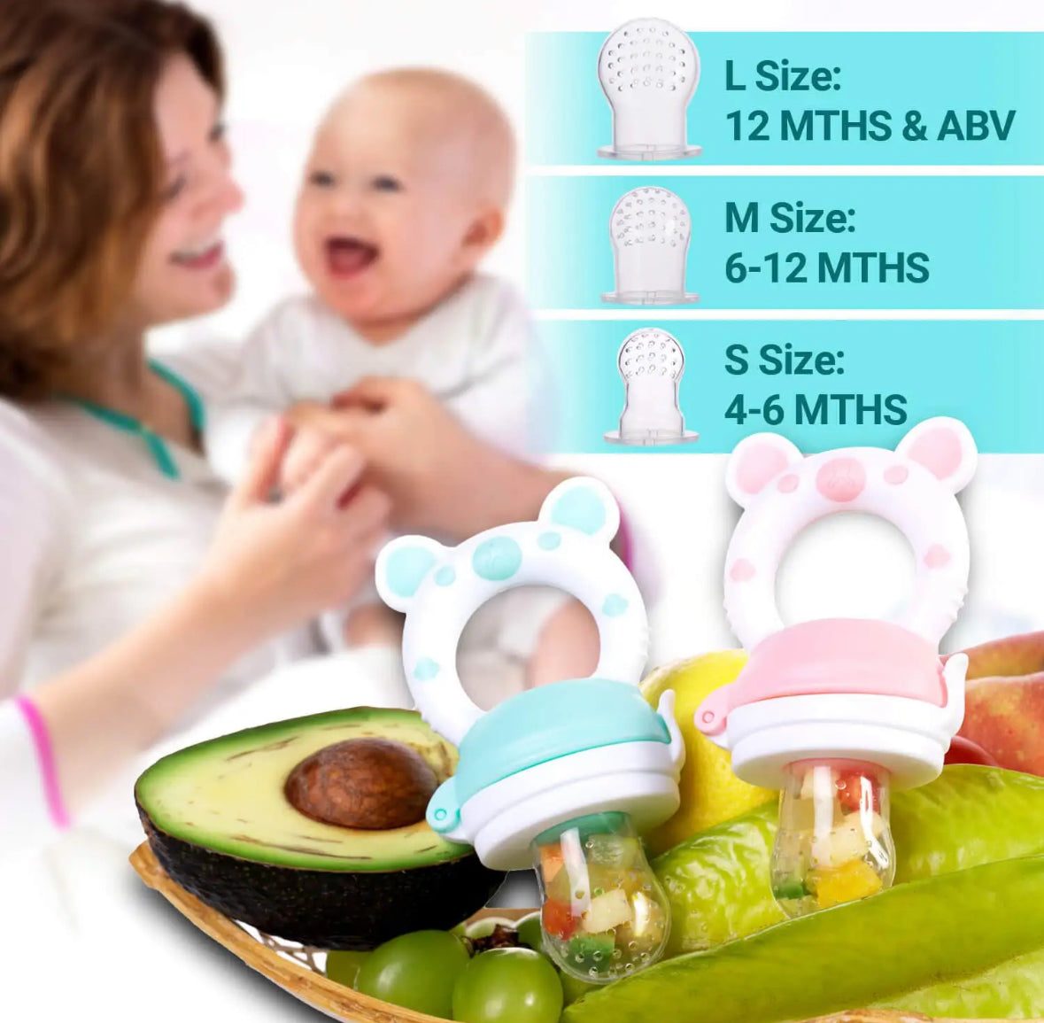 3 piece Baby fruit feeder dummy pacifier