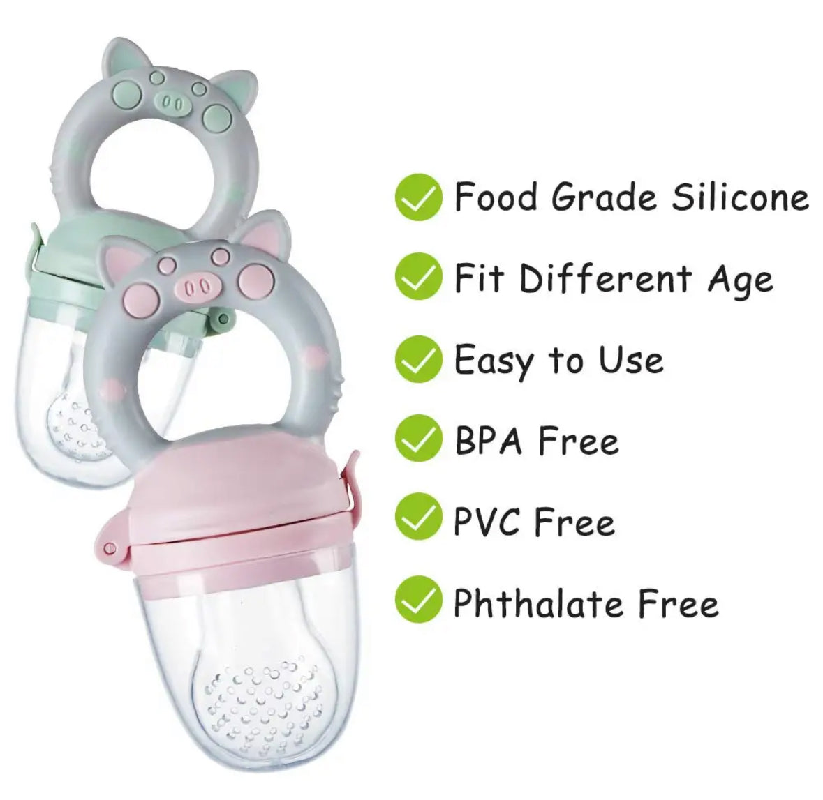 3 piece Baby fruit feeder dummy pacifier