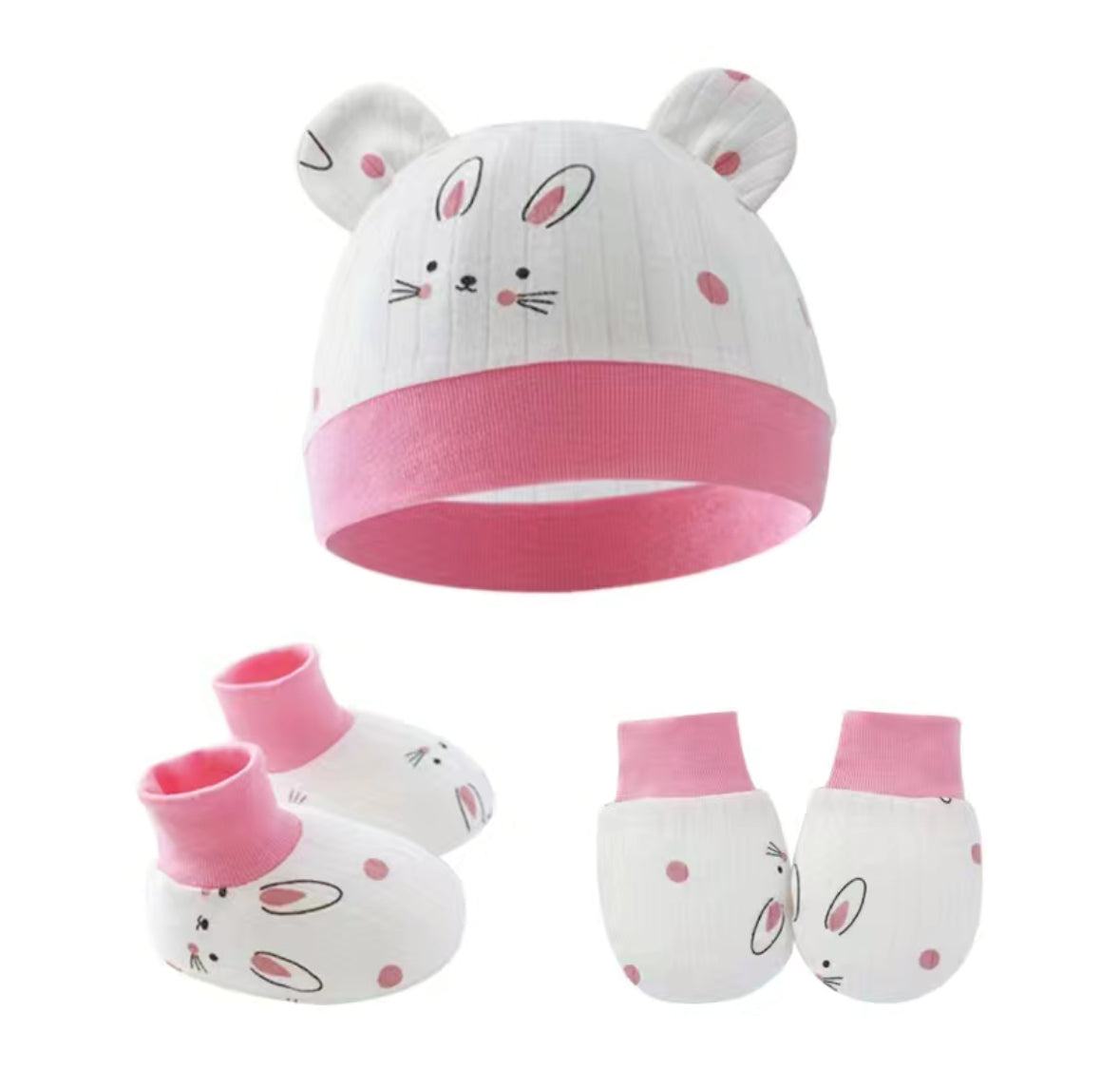 3-Piece Baby Hat, Mittens & Socks Set 