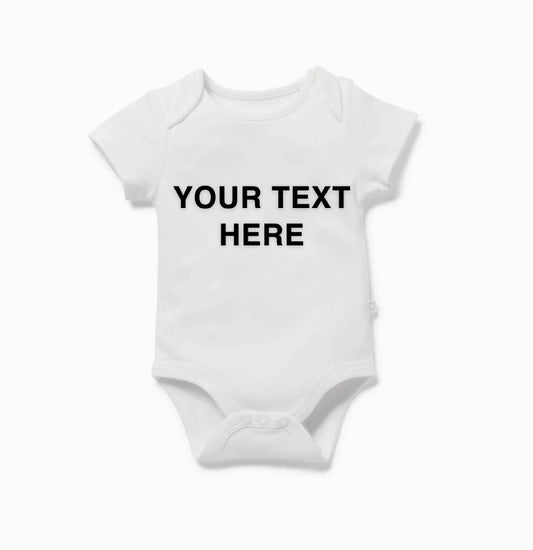 White Baby Vest bodysuit personalised embroidered print