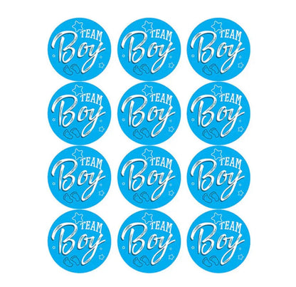 24 pieces gender reveal stickers boy & girl