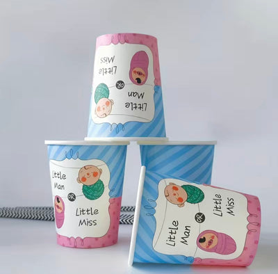 10-piece gender reveal paper cups