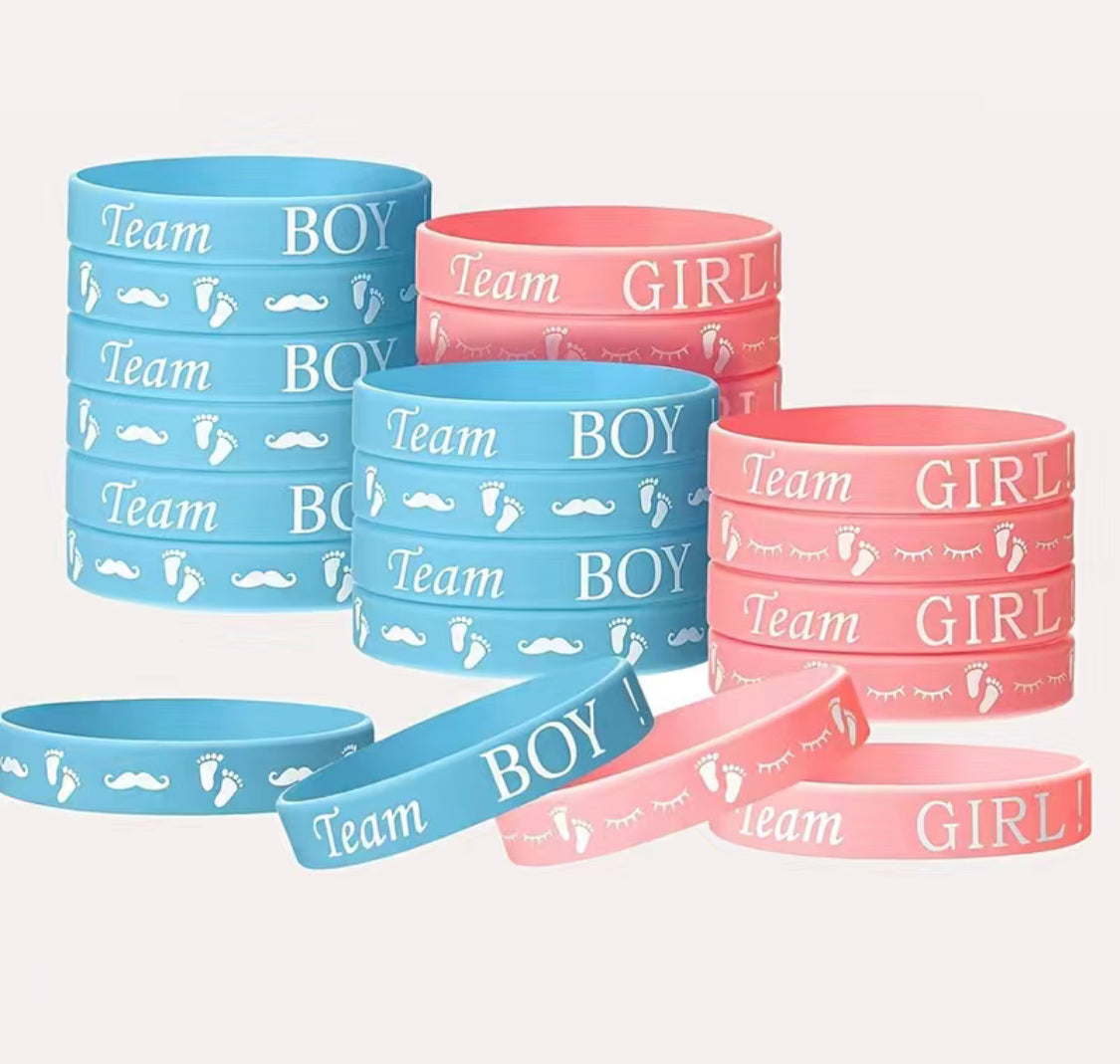 8-pieces Boy Or Girl Gender Reveal Party Team Wristbands